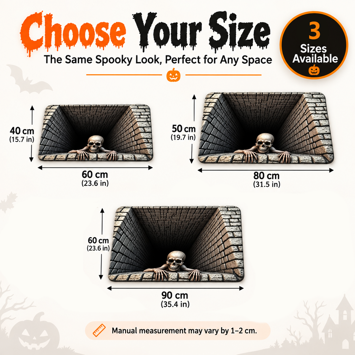 🔥2026 HOT SALE🔥Halloween Front Door Mat – Festive 3D Visual Skull
