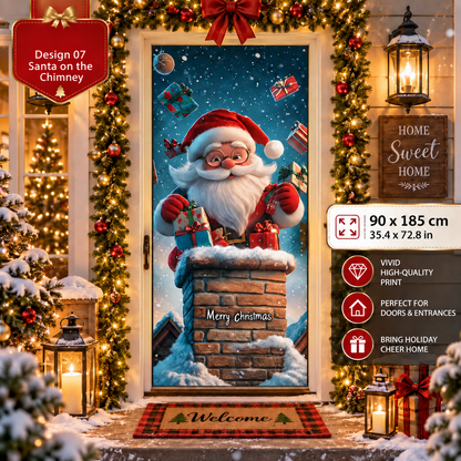 🎄 50% OFF🎄 Christmas Door Cover – Instant Festive Front Door Makeover