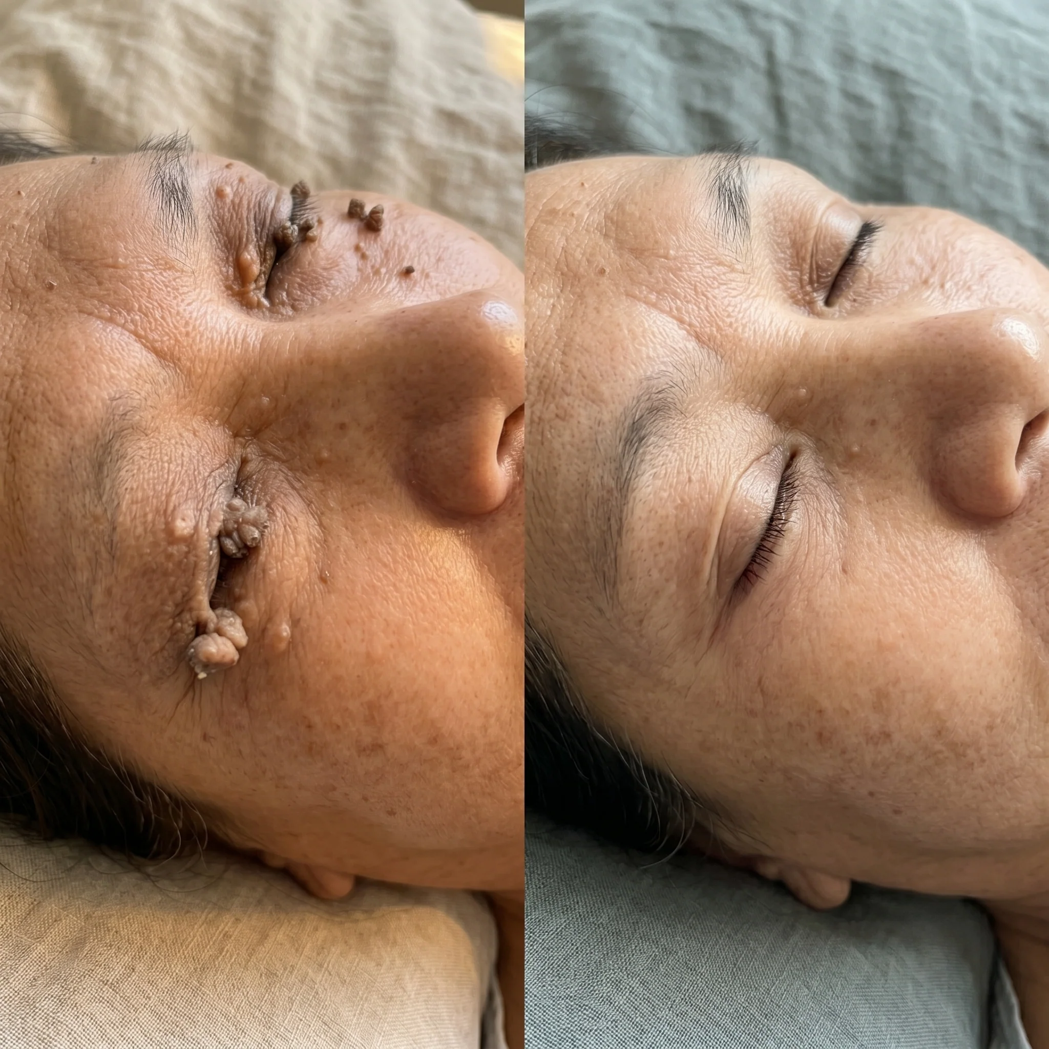Olilos customer eyelid skin result