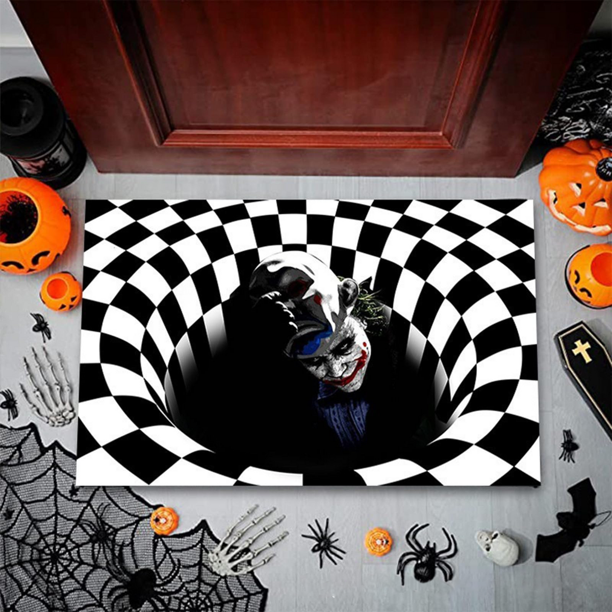🔥2026 HOT SALE🔥Halloween Front Door Mat – Festive 3D Visual Skull