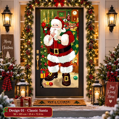 🎄 50% OFF🎄 Christmas Door Cover – Instant Festive Front Door Makeover