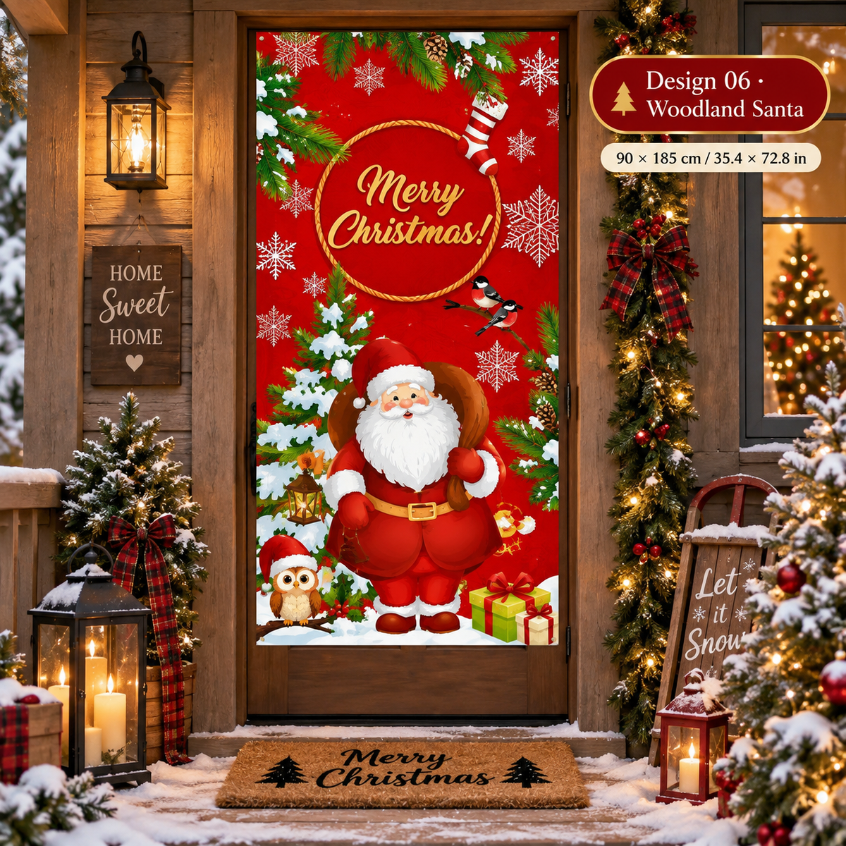 🎄 50% OFF🎄 Christmas Door Cover – Instant Festive Front Door Makeover
