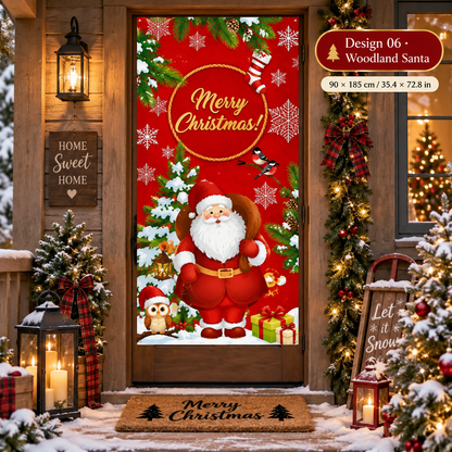 🎄 50% OFF🎄 Christmas Door Cover – Instant Festive Front Door Makeover