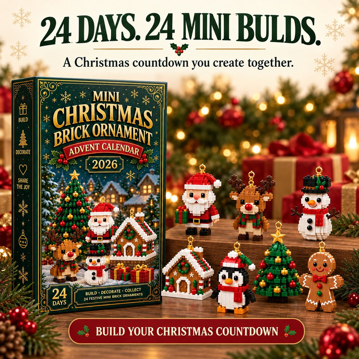🔥2026 HOT SALE🎄 24-Day Mini Christmas Ornament Advent Calendar