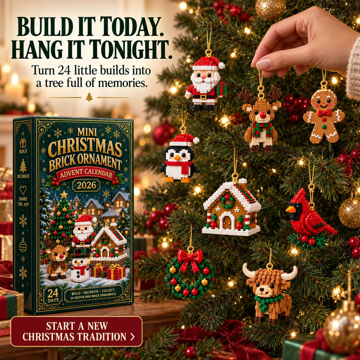 🔥2026 HOT SALE🎄 24-Day Mini Christmas Ornament Advent Calendar