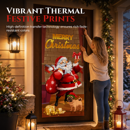 🎄 50% OFF🎄 Christmas Door Cover – Instant Festive Front Door Makeover