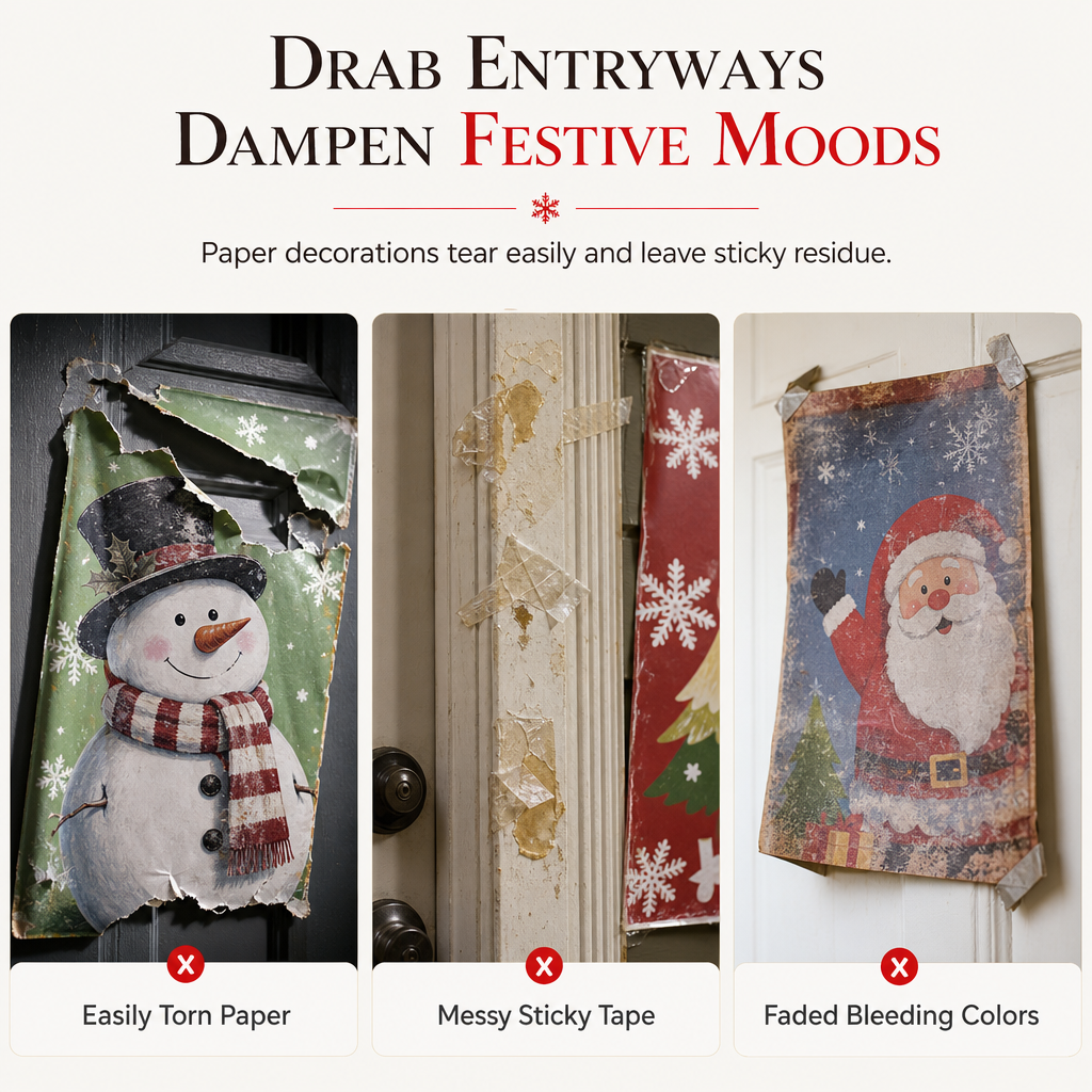 🎄 50% OFF🎄 Christmas Door Cover – Instant Festive Front Door Makeover